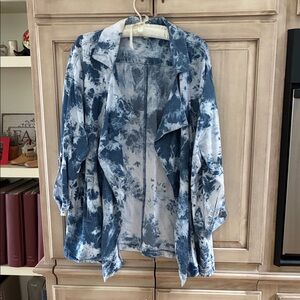 Adyson Parker Blue & white Tie-Dye Open Jacket